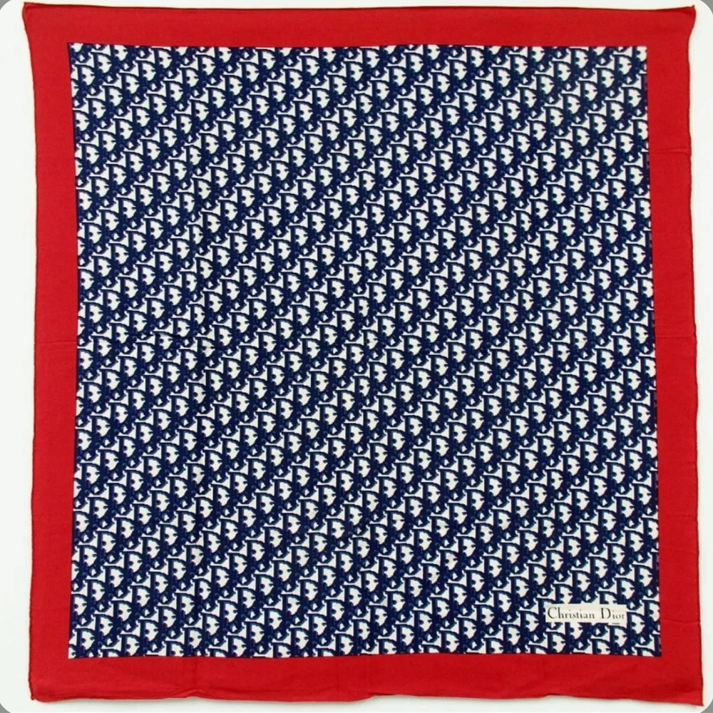Authentic Christian Dior Vintage blue scarf silk
